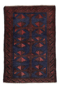  Oriental Baluch Rug 64X94 Black/Dark Red Wool, Afghanistan Carpetvista
