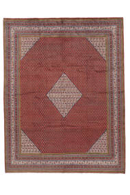  Persialainen Sarough Mir Matot 303X388 Tummanpunainen/Ruskea Carpetvista