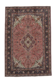  Orientalsk Tabriz Teppe 196X298 Svart/Mørk Rød Ull, Persia/Iran Carpetvista