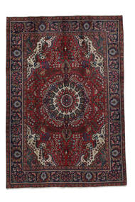 Täbriz Teppich 200X288 Schwarz/Dunkelrot Wolle, Persien/Iran Carpetvista