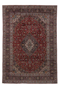 Tapete Persa Kashan 342X495 Preto/Vermelho Escuro Grande (Lã, Pérsia/Irão)