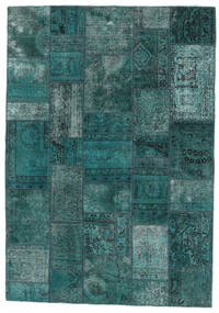 166X238 絨毯 Patchwork - Persien/Iran モダン ダークターコイズ/ブラック (ウール, ペルシャ/イラン) Carpetvista