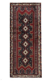 Afshar Teppich 102X243 Läufer Schwarz/Braun Wolle, Persien/Iran Carpetvista