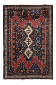  Afshar Rug 165X242 Persian Wool Black/Dark Red Carpetvista