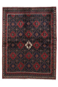 Afshar Teppich 172X228 Schwarz/Dunkelrot Wolle, Persien/Iran Carpetvista