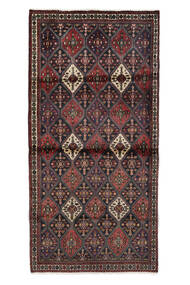 絨毯 ペルシャ アフシャル 108X220 ブラック/ダークレッド (ウール, ペルシャ/イラン)