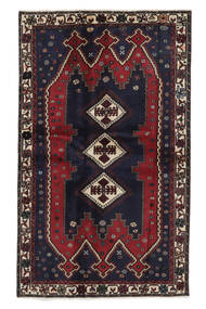 128X217 絨毯 アフシャル オリエンタル ブラック/ダークレッド (ウール, ペルシャ/イラン) Carpetvista