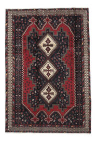 Afshar Teppich 172X252 Schwarz/Dunkelrot Wolle, Persien/Iran Carpetvista