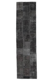 80X307 Alfombra Patchwork Moderna De Pasillo Negro (Lana, Persia/Irán) Carpetvista