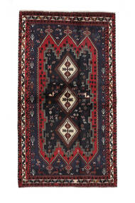 128X230 Dywan Orientalny Afszar Czarny/Ciemnoczerwony (Wełna, Persja/Iran) Carpetvista