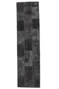 81X307 Alfombra Patchwork Moderna De Pasillo Negro (Lana, Persia/Irán) Carpetvista