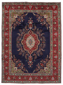 絨毯 ペルシャ タブリーズ 256X348 ブラック/ダークレッド 大きな (ウール, ペルシャ/イラン)