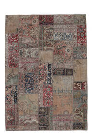  Patchwork - Persien/Iran 164X233 Vintage Persialainen Villamatto Ruskea/Tummanpunainen Matto Carpetvista