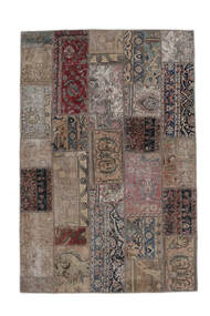  Patchwork - Persien/Iran 140X203 Vintage ペルシャ ウール 絨毯 茶色/ブラック 小 Carpetvista