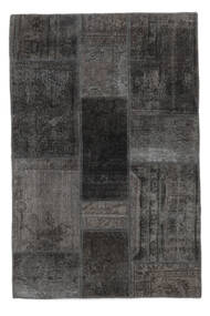 Patchwork Teppich 102X153 Schwarz/Dunkelgrau Wolle, Persien/Iran Carpetvista