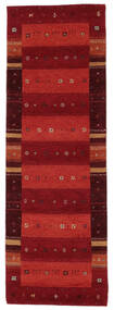 80X250 Gabbeh Indo Fine Rug Modern Runner
 Dark Red/Black (Wool, India) Carpetvista