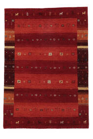 120X180 絨毯 ギャッベ インド Fine モダン ダークレッド/ブラック (ウール, インド) Carpetvista