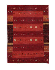120X180 絨毯 ギャッベ インド Fine モダン ダークレッド/ブラック (ウール, インド) Carpetvista