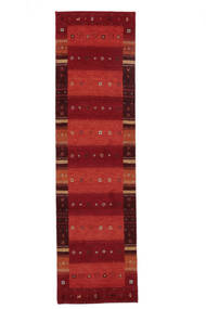  Gabbeh Indo Fine Rug 80X300 Wool Dark Red/Black Small Carpetvista