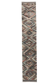  Kilim Ariana Trend Rug 84X469 Wool Brown/Black Small Carpetvista