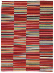 255X345 Kelim Modern Teppich Moderner Dunkelrot/Rot Großer (Wolle, Afghanistan) Carpetvista