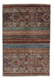 絨毯 Shabargan 105X156 茶色/ブラック (ウール, アフガニスタン)