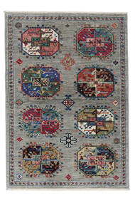 105X150 絨毯 Shabargan モダン 黒/濃いグレー (ウール, アフガニスタン)