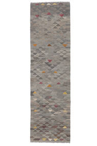 絨毯 キリム Ariana Trend 80X290 廊下 カーペット 茶色/ダークグレー (ウール, アフガニスタン)