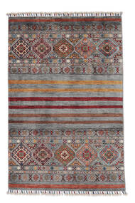 絨毯 Shabargan 87X133 ダークグレー/ダークレッド (ウール, アフガニスタン)