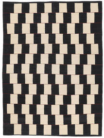 絨毯 キリム モダン 200X300 ブラック/ベージュ (ウール, アフガニスタン)