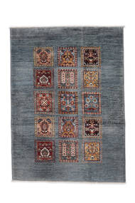 絨毯 Shabargan 87X121 ブラック/ダークグレー (ウール, アフガニスタン)
