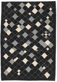 200X300 Tapis Kilim Moderne Moderne Noir/Gris Foncé (Laine, Afghanistan) Carpetvista