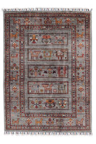 絨毯 Shabargan 88X124 茶色/ダークレッド (ウール, アフガニスタン)