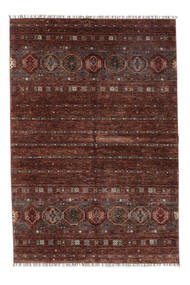 175X256 絨毯 Shabargan モダン ブラック/ダークレッド (ウール, アフガニスタン) Carpetvista