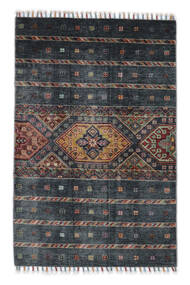 83X127 絨毯 Shabargan モダン ブラック/ダークグレー (ウール, アフガニスタン) Carpetvista