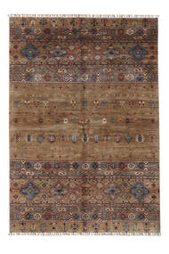 絨毯 Shabargan 171X250 茶色/ブラック (ウール, アフガニスタン)