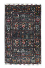 80X130 絨毯 Shabargan モダン ブラック (ウール, アフガニスタン) Carpetvista