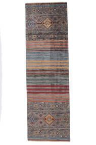 絨毯 Shabargan 82X267 廊下 カーペット 茶色/ダークグレー (ウール, アフガニスタン)