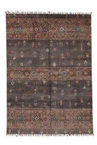 171X244 Shabargan Rug Modern Black/Brown (Wool, Afghanistan) Carpetvista