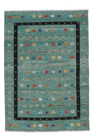 絨毯 キリム Nimbaft 208X295 ダークグリーン/ブラック (ウール, アフガニスタン)