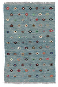 98X152 絨毯 キリム Nimbaft モダン ダークターコイズ/グリーン (ウール, アフガニスタン) Carpetvista