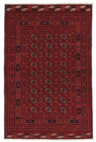 絨毯 Kunduz 99X150 ブラック/ダークレッド (ウール, アフガニスタン)