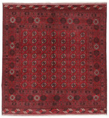  Orientalischer Kunduz Teppich 151X156 Quadratisch Dunkelrot/Schwarz Wolle, Afghanistan Carpetvista