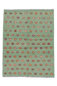 絨毯 キリム Nimbaft 153X201 グリーン/ダークレッド (ウール, アフガニスタン)