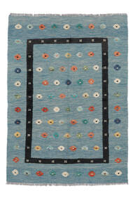149X208 Kilim Nimbaft Rug Modern Dark Teal/Dark Blue (Wool, Afghanistan) Carpetvista