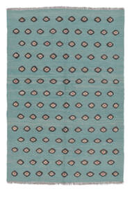 132X204 絨毯 キリム Nimbaft モダン ダークターコイズ/ブラック (ウール, アフガニスタン) Carpetvista