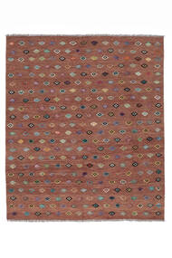 254X292 Kelim Nimbaft Matot Matto Moderni Tummanpunainen Isot (Villa, Afganistan) Carpetvista
