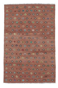 絨毯 キリム Nimbaft 195X298 ダークレッド/茶色 (ウール, アフガニスタン)