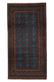  Afghan Fine Rug 100X194 Wool Black Small Carpetvista