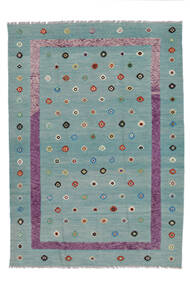 絨毯 キリム Nimbaft 215X294 ダークターコイズ/グリーン (ウール, アフガニスタン)